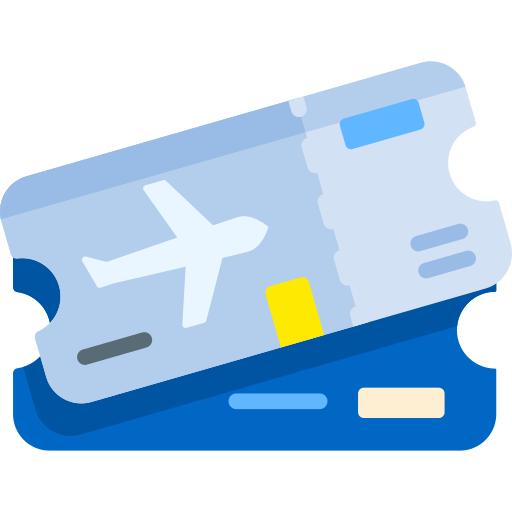 Ícone de visto de viagem com um avião no meio